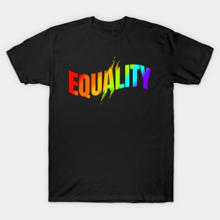 Equality written in colorful letters LGBTQ T-Shirt